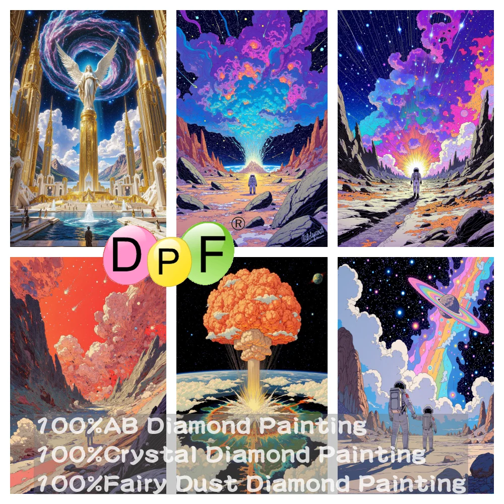 

DPF 100% полная фея пыль дрель кристалл AB алмазная живопись фэнтези Вселенная вышивка искусство домашний декор ремесла подарок