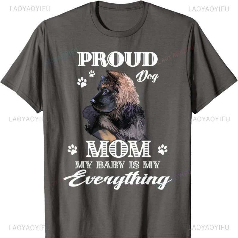 Proud German Shepherd Puppy Dog Mom Gift for  T-Shirt Vintage Clothes Y2k Top T Shirt  Y2k Top Casual Soft Comfortable unisex