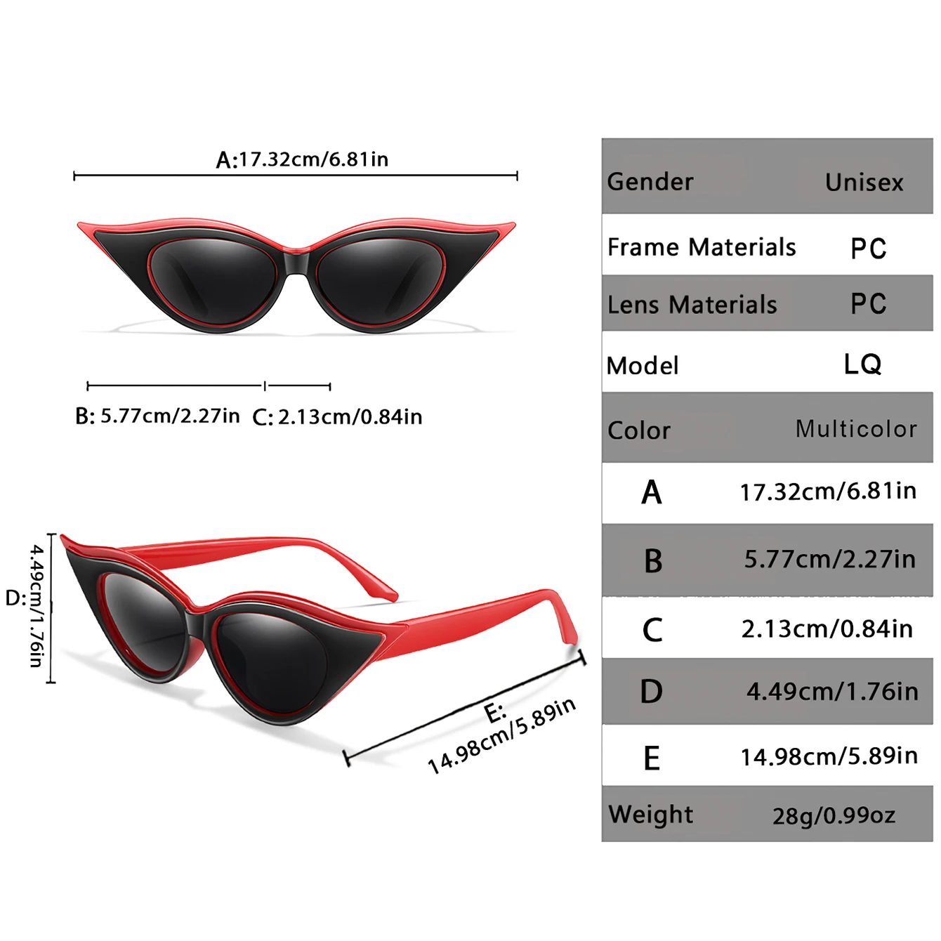 Women's Retro Sharp Cat‑Eye UV400 Sunglasses, Bold Color Block Trendy Party Shades