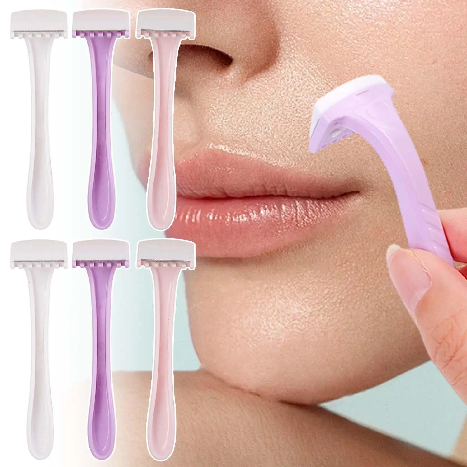 3PCS/set  Mini Lips Armpit Hair Razor Safety Woman Bikini Razors Shaver Reusable Private Body Trimmer Beauty Shaving Accessories