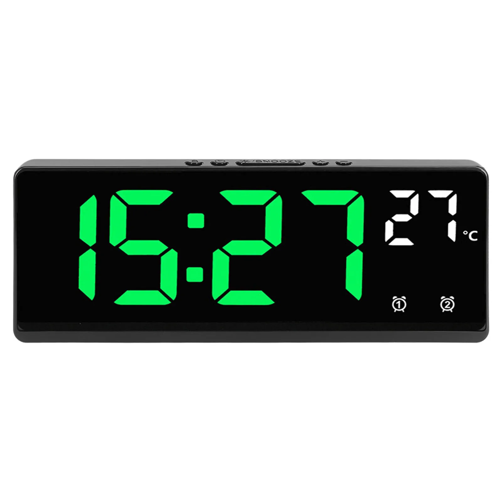 Sleek Modern LED Digital Alarm Clock Designed with Voice Activation Features and Integrated Temperature Notification System