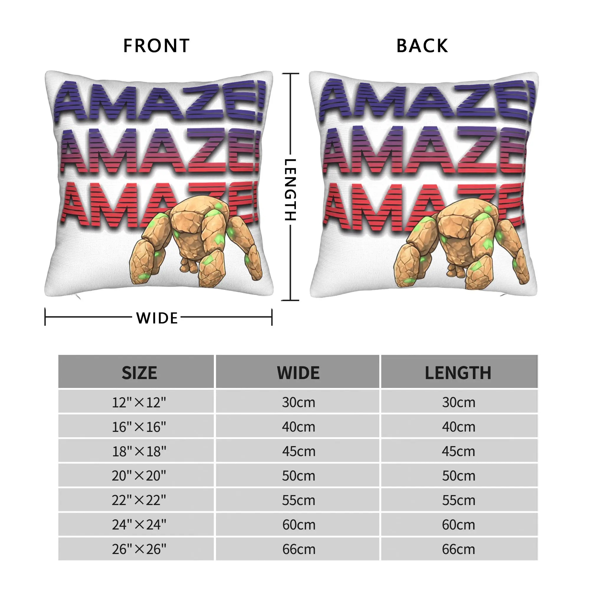 Pillow Case Rocky Amaze! Amaze! Amaze!  Square  Pillow Cover For Living Room Chair Kawaii Pillowcases