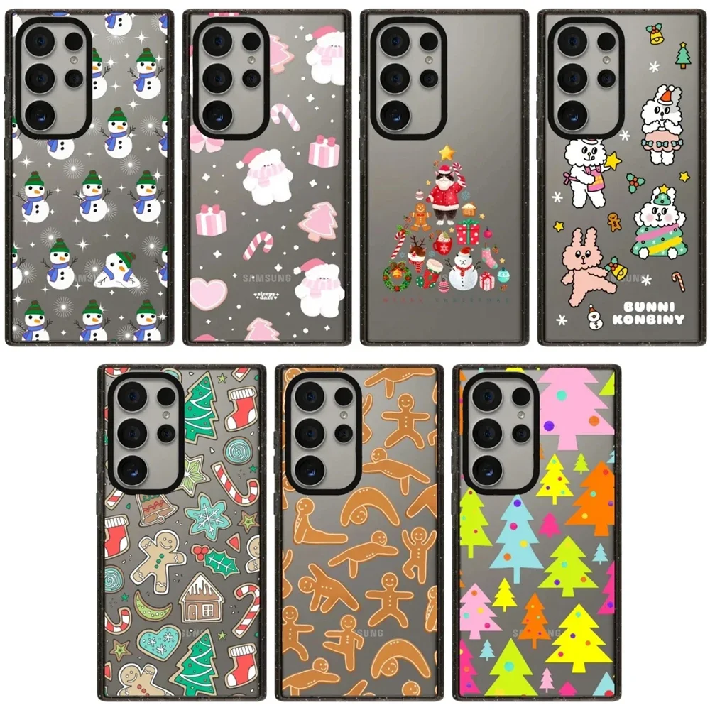 

Christmas Tree Magnetic Acrylic Black Border Case for Samsung Galaxy S22 S23 S24 Ultra S22+ S23+ S24 Plus Cover Protective Case