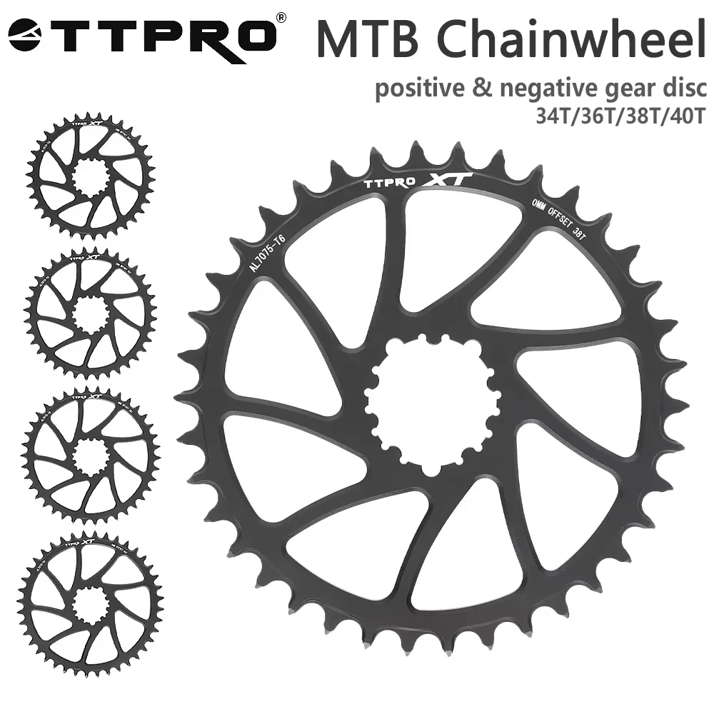 

TTPRO MTB велосипедная звездочка 0 мм смещенная 32T/34T/36T/38T велосипедная звездочка из алюминиевого сплава круглая звездочка велосипедные детали