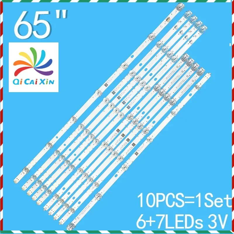 

3V 1242mm 10pcs LED Backlight Strip for MI 65'' TV L65M5-5A L65M5-5S CRH-BP653030051385F-B/A HRS-XM65T47-5X13