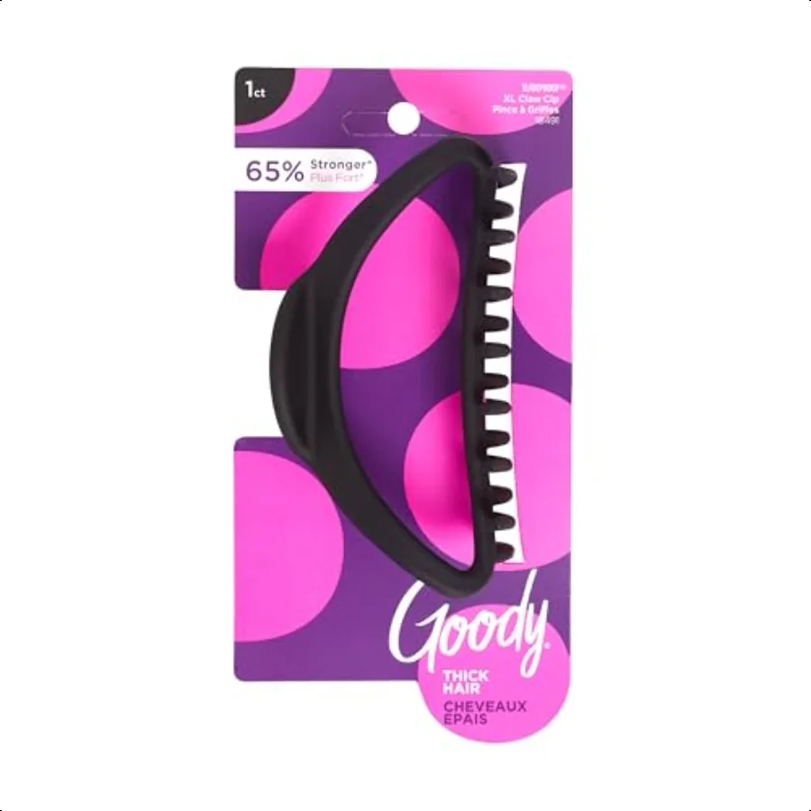 

Forever SlideProof Claw Clip Black ExtraLarge 3X Stronger Secure Grip Jumbo Hair Accories for Women Men Styling Accories for Al