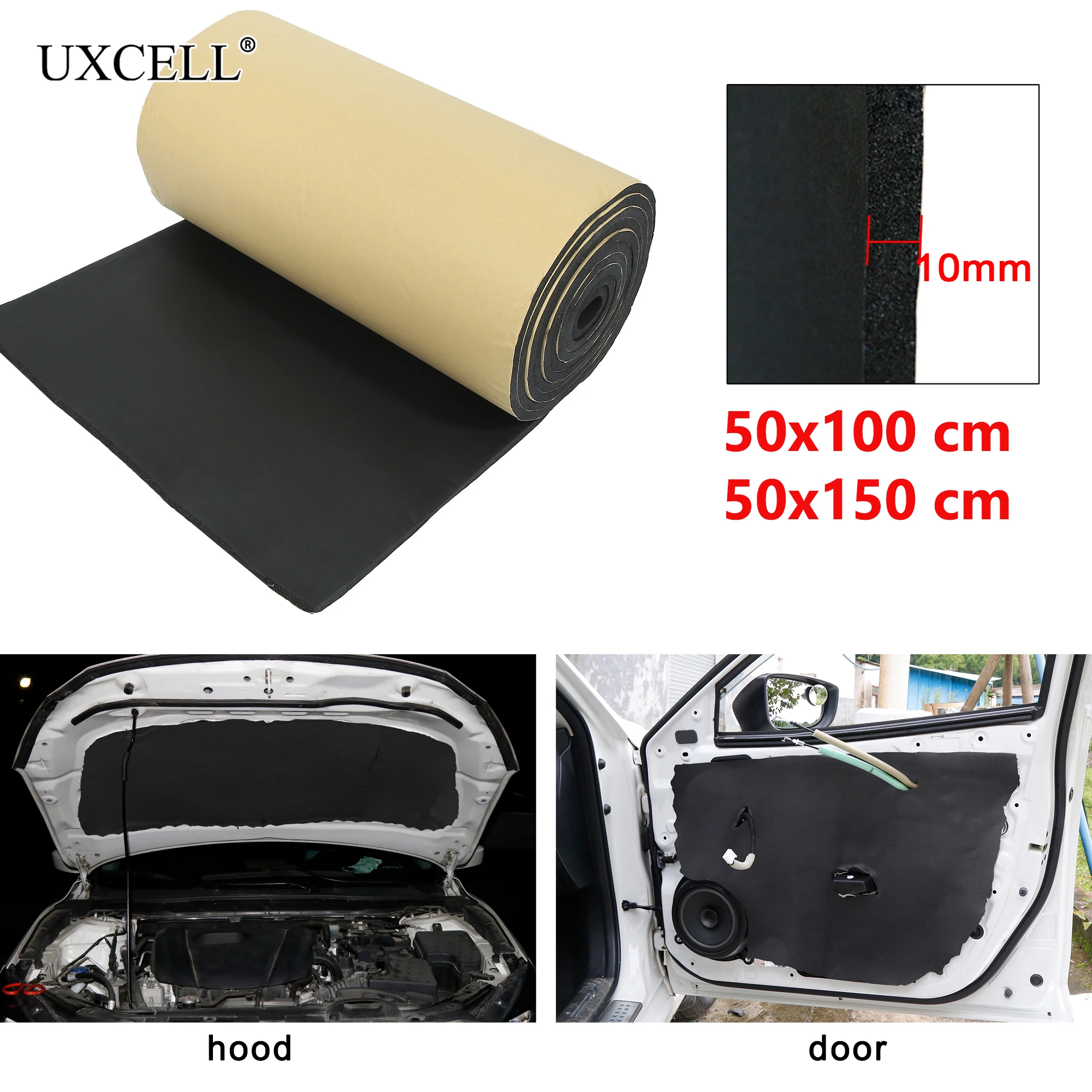 Uxcell 394mil Car Cell Foam 10mm Sound Proofing Insulation Deadener Mat 100cm 150cm Acoustic Barrier