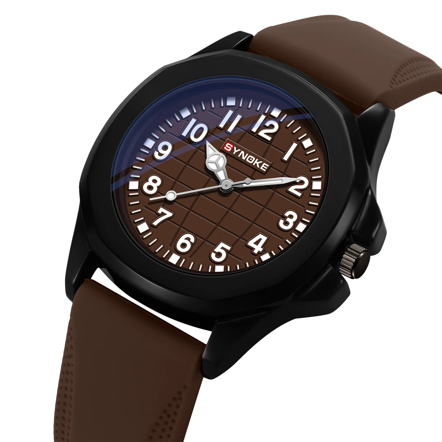 Мужские кварцевые часы, корпус из сплава и силиконовый ремешок для часов