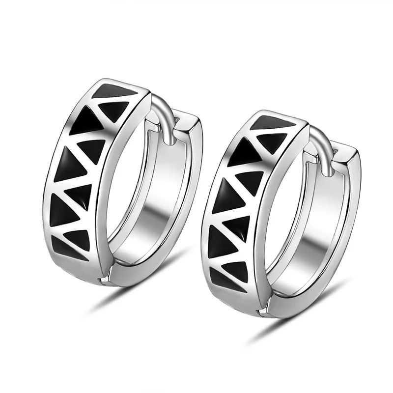 925 Sterling Silver Earrings Jewelry High Quality Retro Simple Pattern Purple White Zircon Earrings Hot Sale