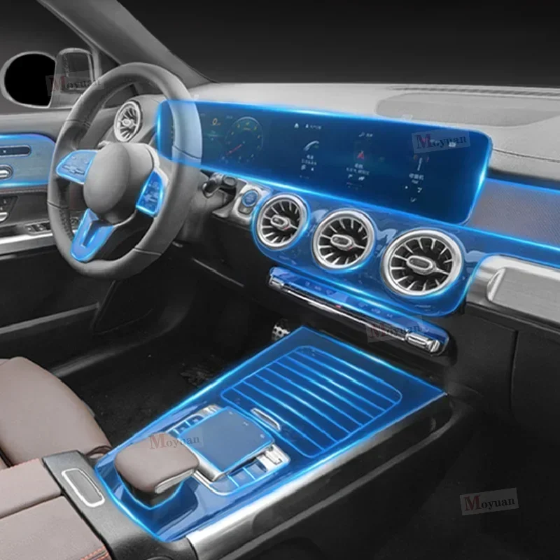 

For Mercedes-Benz AMG GLB 35 2020-2023car Interior Center console Invisible car suit TPU protective film Anti-scratch Accessorie