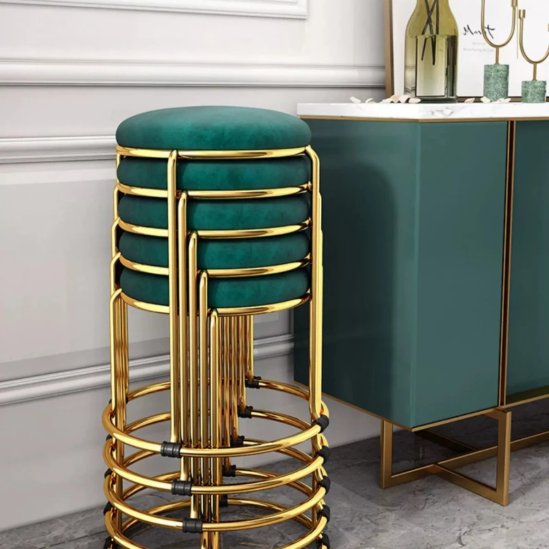 LTT Stackable Reinforced Small Round Stool Modern Simple Creative Light Luxury Home Restaurant Round Stool