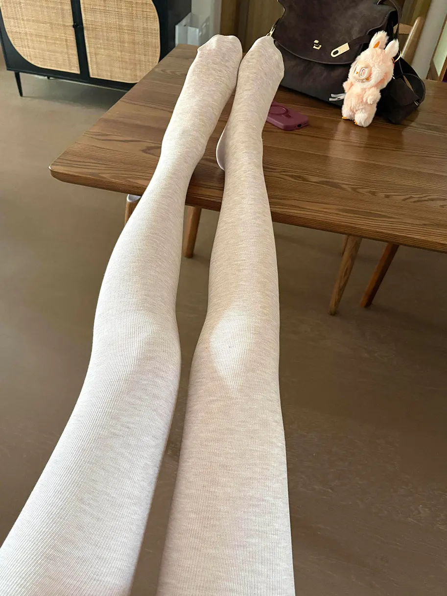 Elastic High Waist Leggings Compression Stockings Slimming Effect Comfortable Fit Casual Long Pants Polyester Fabric