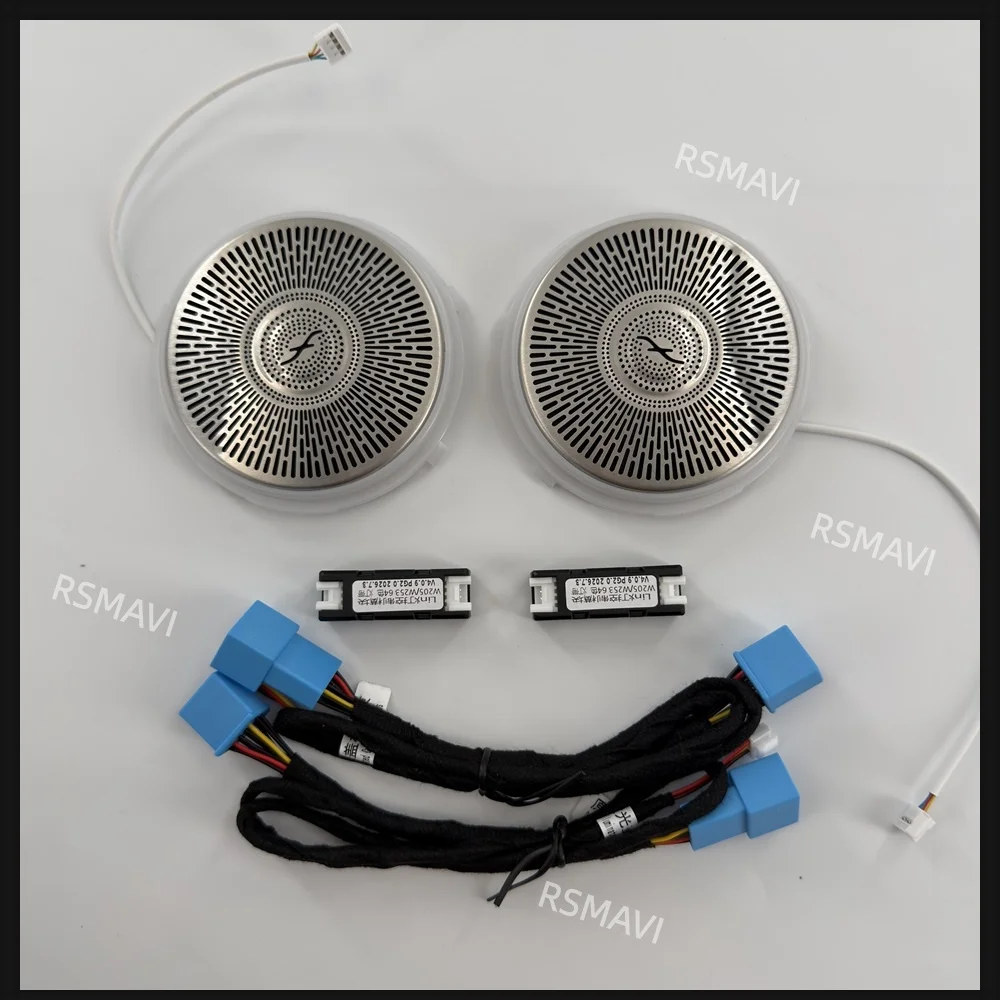 2-Door Midrange Speaker Covers with Ambient Lighting for Mercedes-Benz C-Class Coupe 2015-2021 Generation 2 Interior Audio Trim