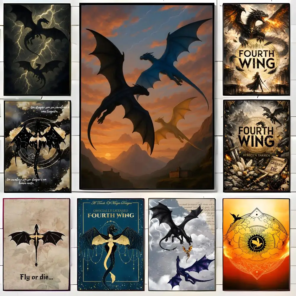 epic novel F-Fourth Wing Poster Wall Art Print Decorative Mural Home Decor Gift Unframed