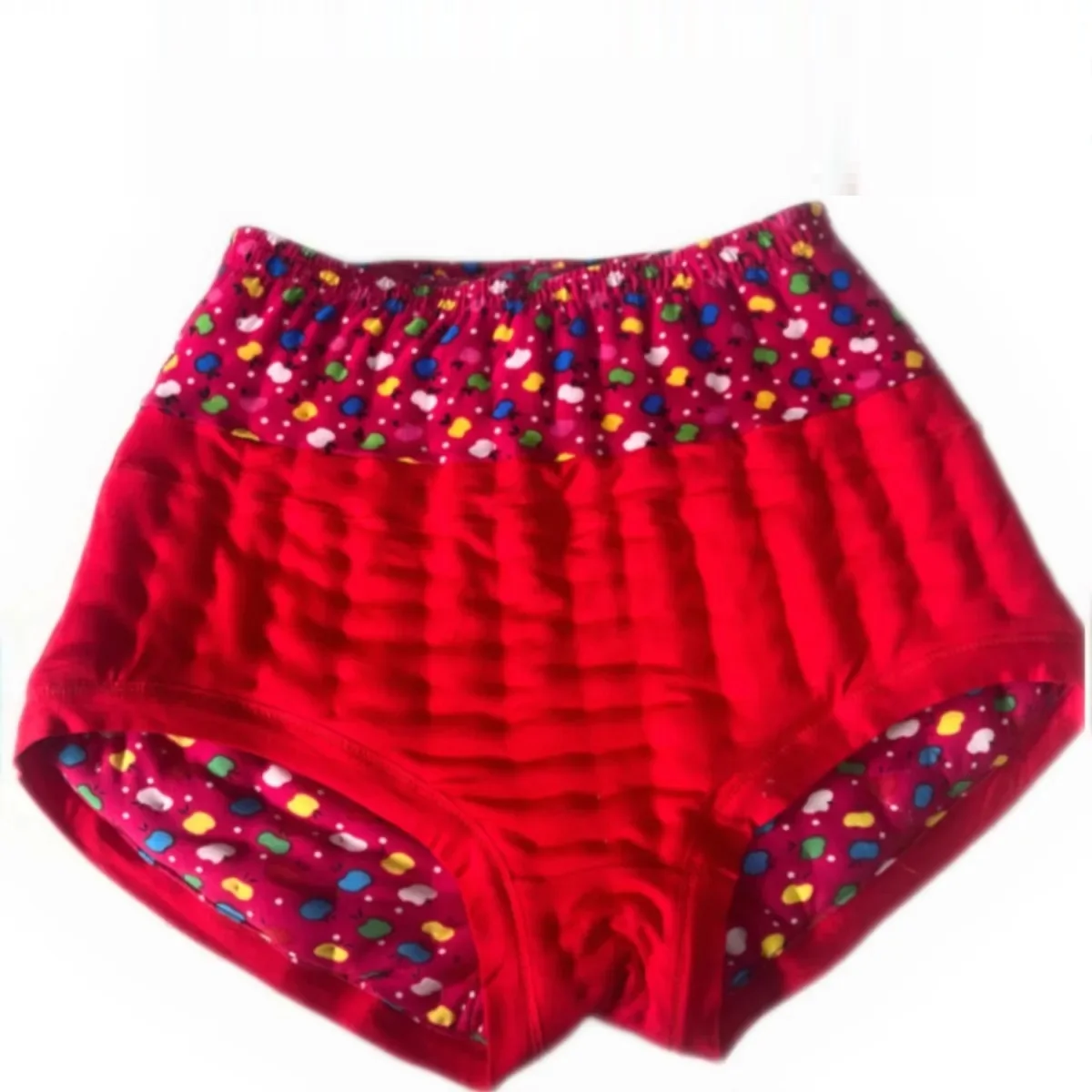 Handmake High Waist Thick Warm Briefs Cotton Blended Puffy Big Shape High Waist ABDL Panties Sleek Proof Water Absorb