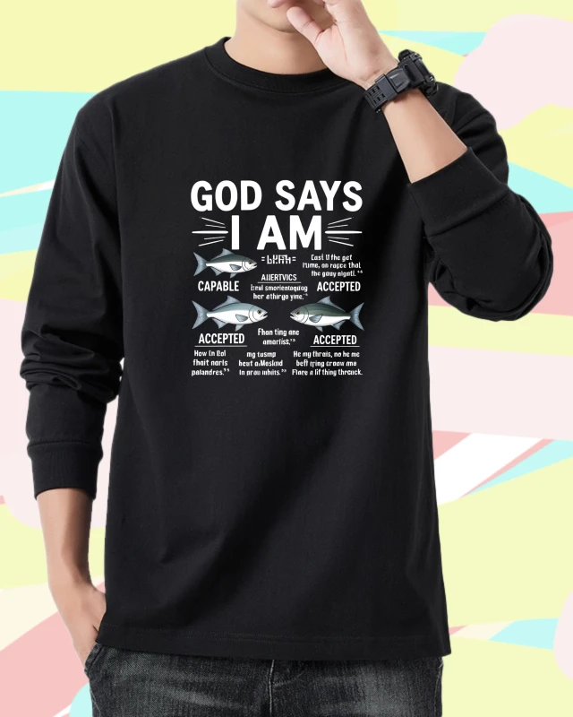 

T shirt for men autumn Halloween Bsketball Long sleeves Graphic tee Fish Text Solid color Comfortable Printed t shirt Luxury Gym