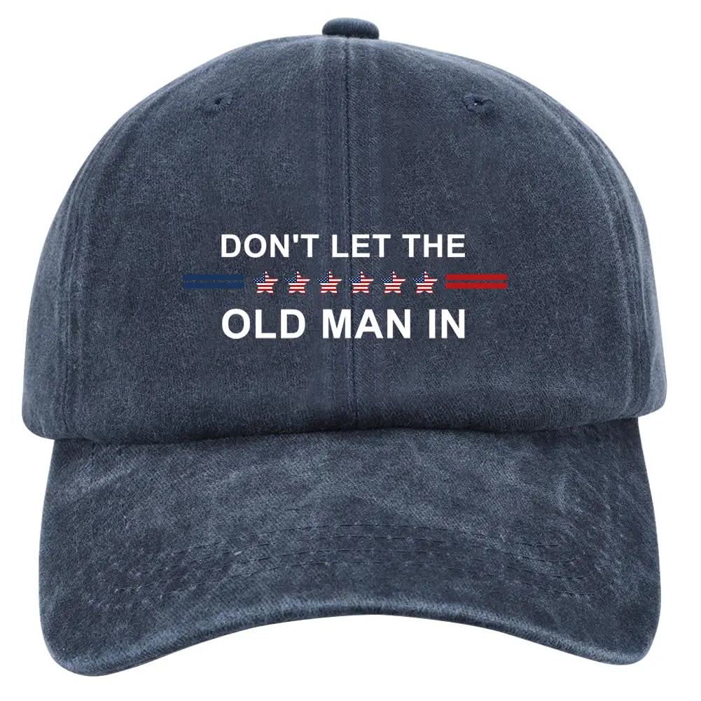 Don't let The Old Man in Print Baseball Hats American Flag Funny Hat  Classic Washed Cotton Dad Cap Outdoor Sports Caps