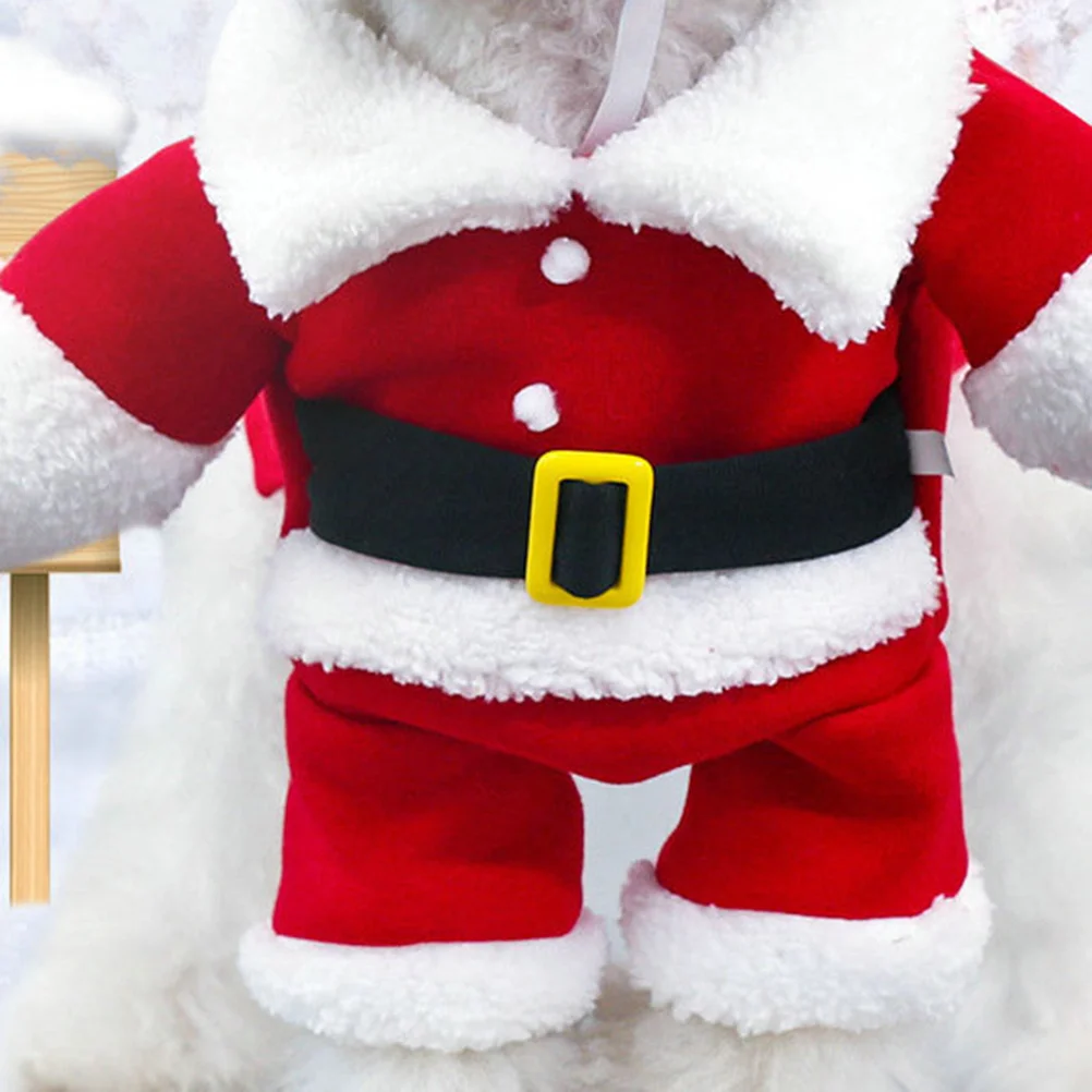 

Christmas Dog Costume Santa Outfit For Puppy Pet Winter Coat Party Wear Outdoor Walking Jogging Photo Session Durable Pet