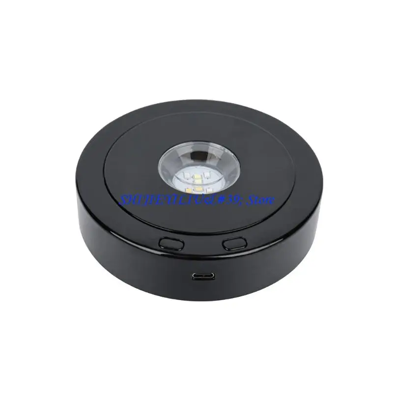 E21F Jewelry Display Stand Rotating LED Light Stand for Glass Sculpture Presentation