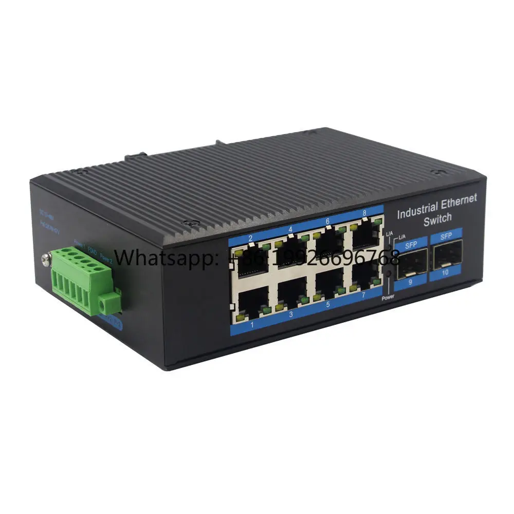 AOPRE L2 Managed Fiber Aggregation Switch 8x1000M SFP + 2x1000M SFP Ports with QoS SNMP Stackable VLAN Support