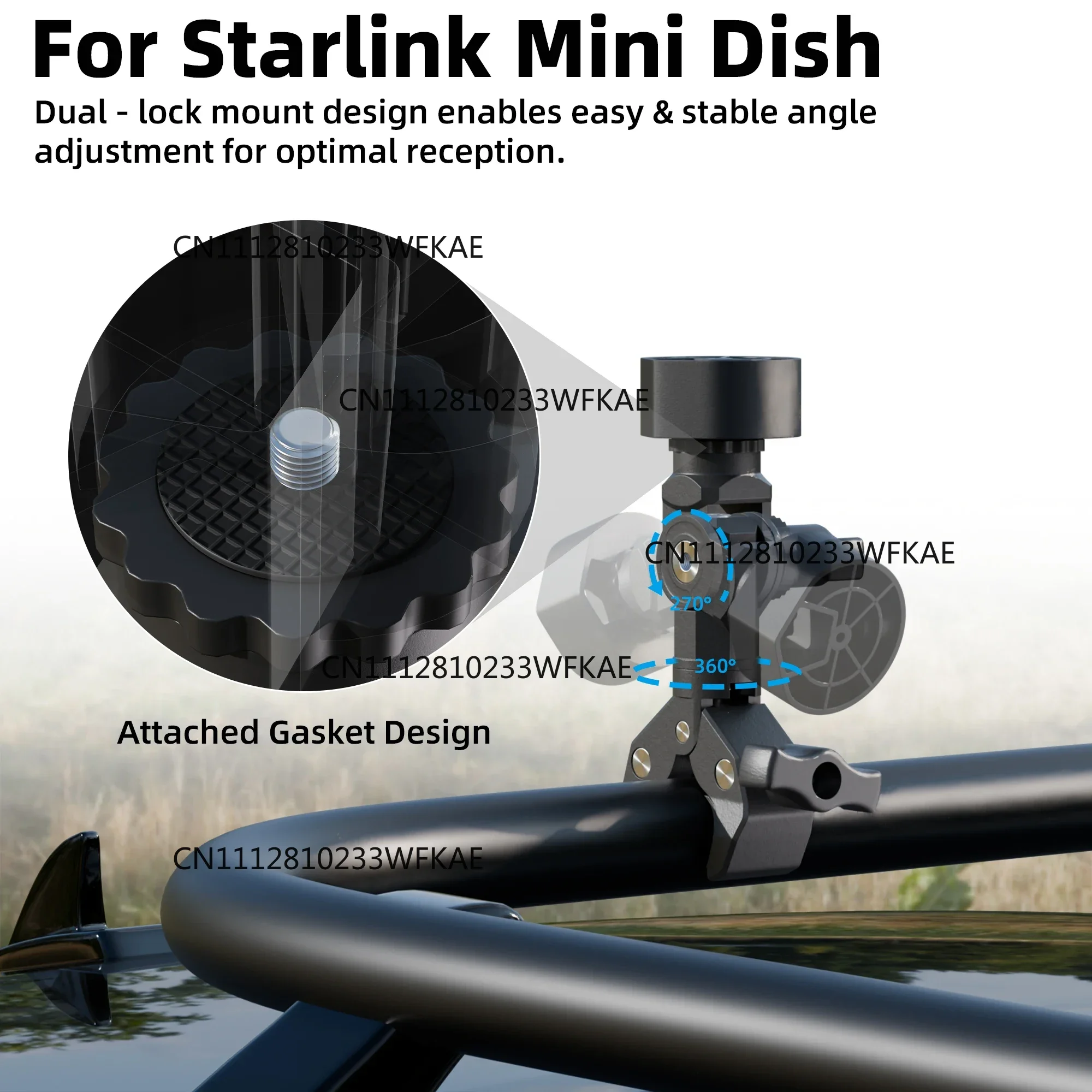 Starlink Mini Clamp Mount Adjustable Universal Pole Clamp 2024/2025 Starlink Mini Mount with Pipe Adapter Compatible for RV Boat