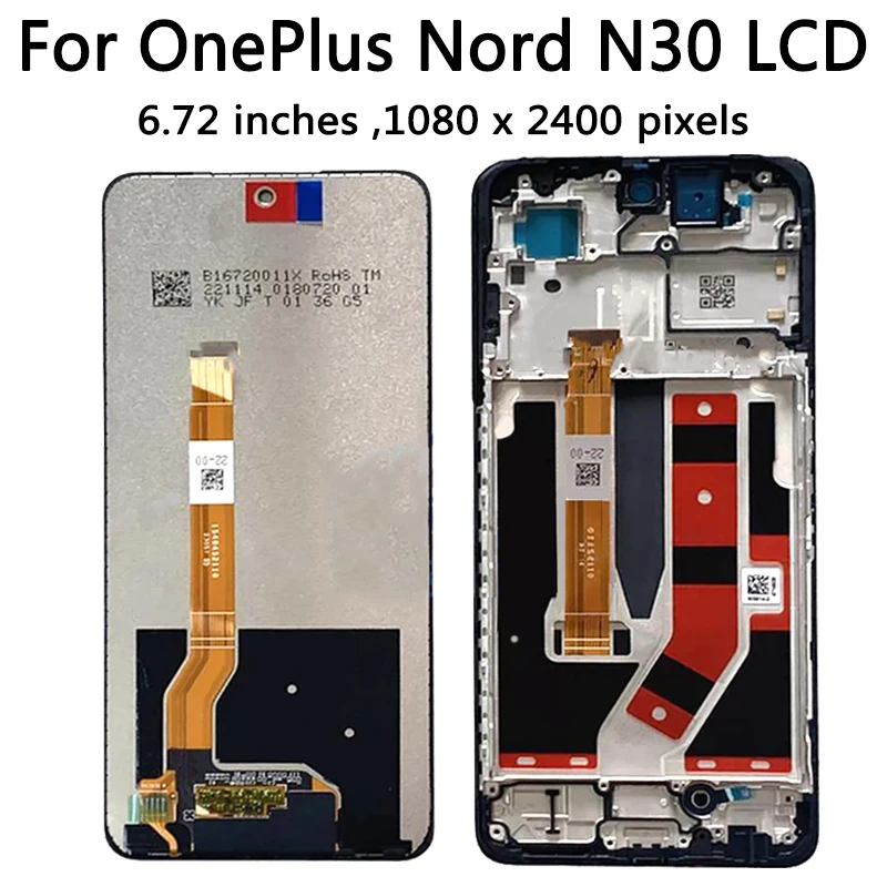 Oneplus nord n30 5g lcd touch screen substituição, 6, 72 polegadas, original