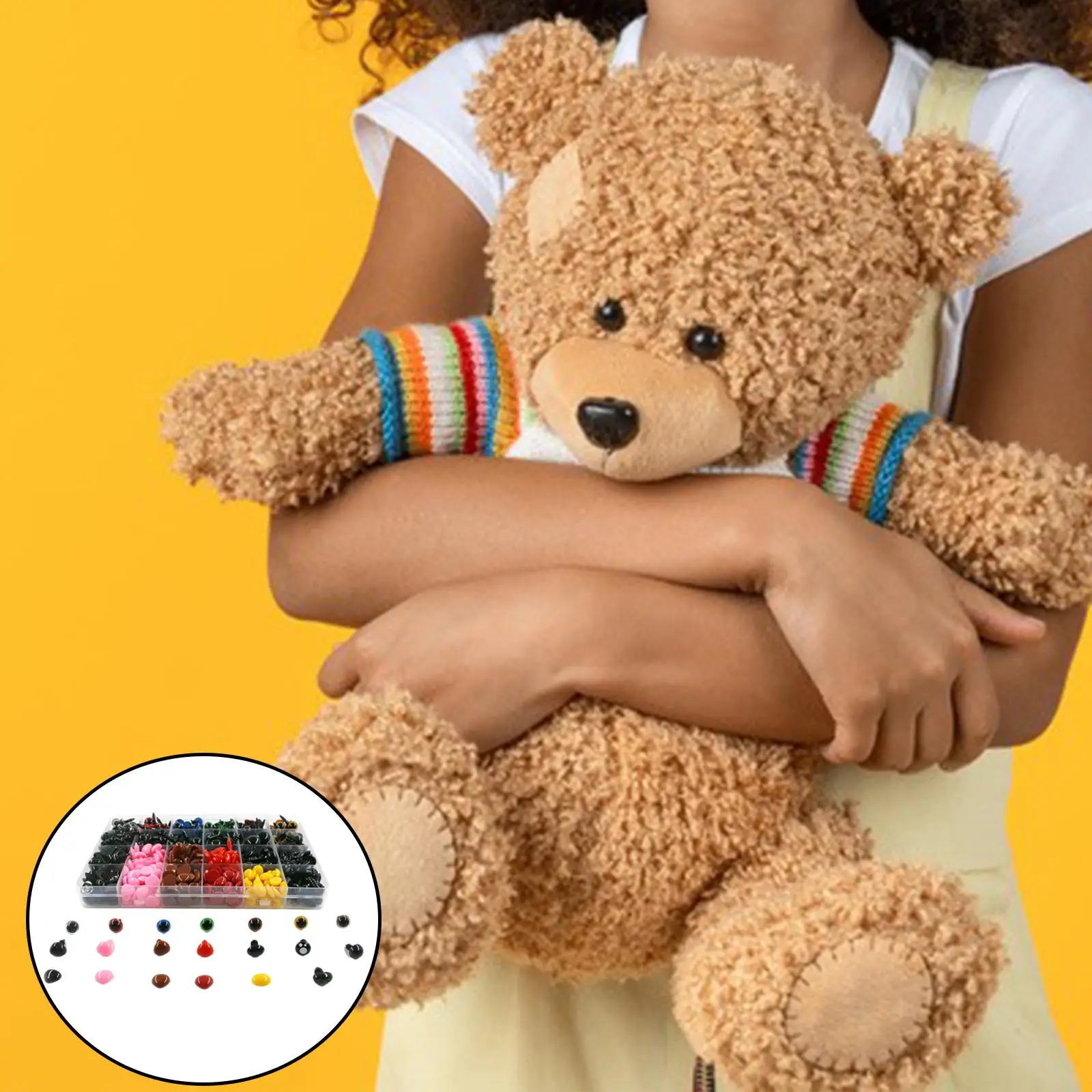 

1040Pcs Plastic Safety Eyes and Nose with Washers Doll Eyes and Noses DIY Crafts for Teddy Bear Toys Doll Making Amigurumi