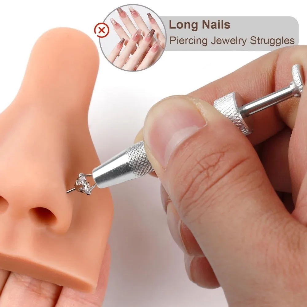 1/2pcs Stainless Steel Piercing Ball Grabbers Anti-Slip 4-Prong Multifunctional Claw Tweezers Precision Professional