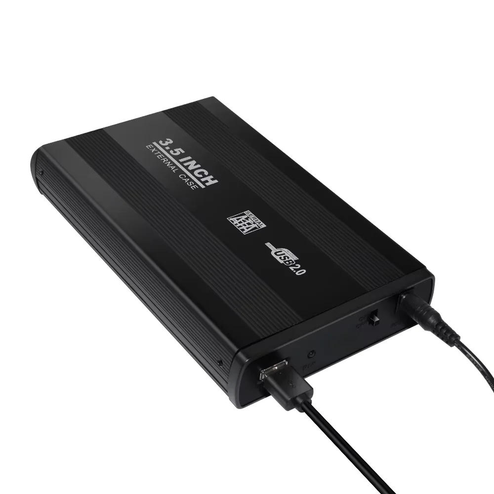 NEW 3.5 Hard Drive Case for 3.5-inch SATA SSD HDD USB 2.0 Hard Drive Protective Cover Black  External Hard Drive Enclosure