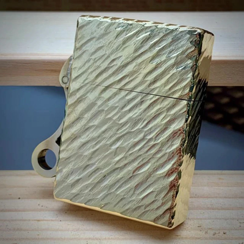 EDC Brass Square Box Large Hinge Thick Shell Windproof Gift Hiking Handle Outdoor Camping Portable Tools