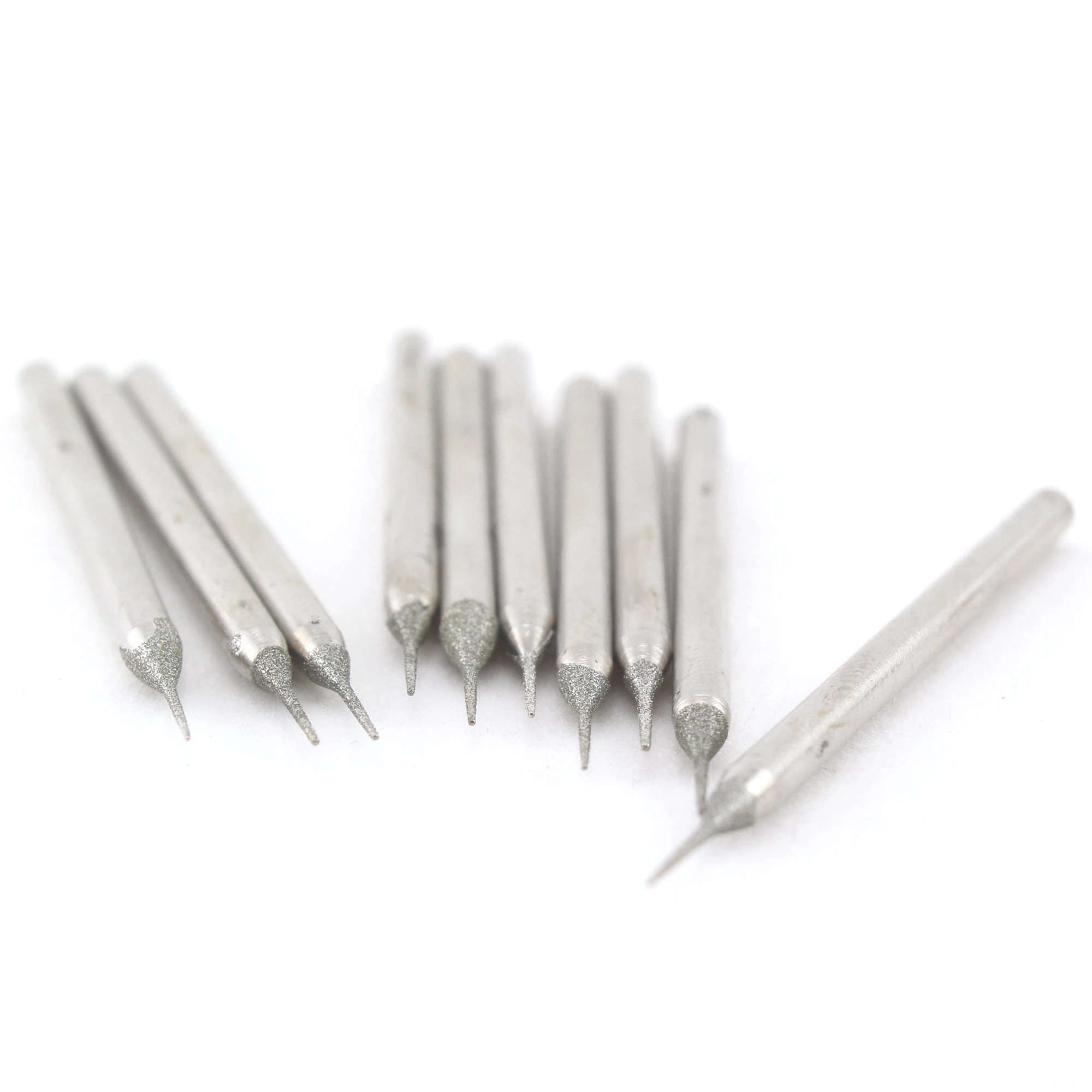 30 pezzi set di punte diamantate per molatura, gambo da 2,35 mm, punta conica, testa da 0,5 mm, strumento lapidario per gioielli, intaglio di pietra di vetro