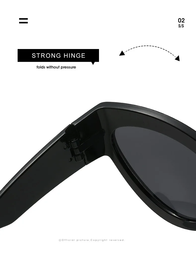 Mode Y2K Cat Eye Sonnenbrille Frauen Retro Große Schmetterling Form Hohl Brillen Shades UV400 Trend Breite Beine Männer Gläser – Detail 5
