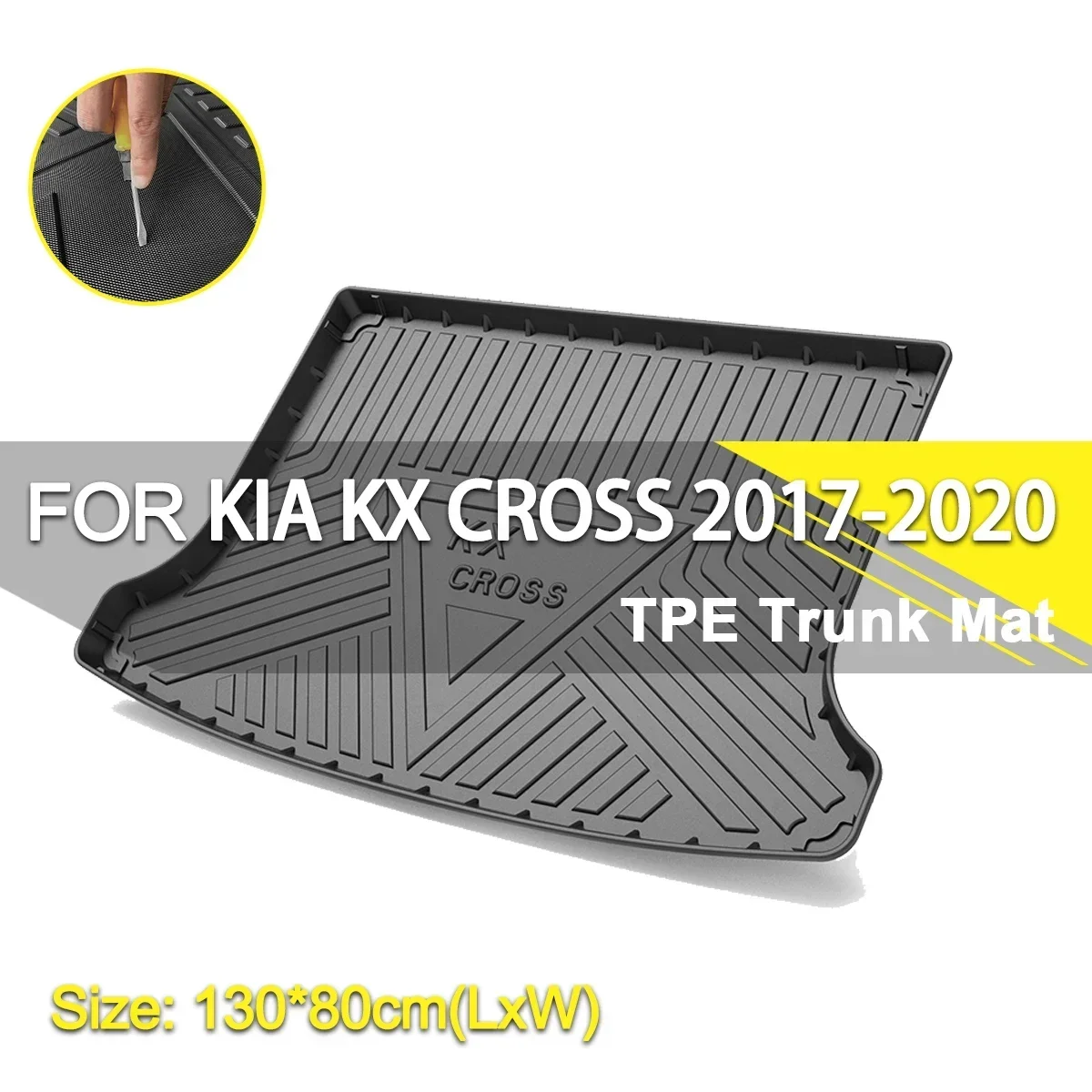 

Car Rear Trunk Cover Mat Waterproof Non-Slip Rubber TPE Cargo Liner Accessories For KIA KX CROSS 2017-2020