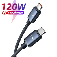 120W 7A Type C to Type C Cable For Iphone 15 Xiaomi Oneplus Mobile Phone Fast Charge USB C Cable Type C Quick Data Charger Cords
