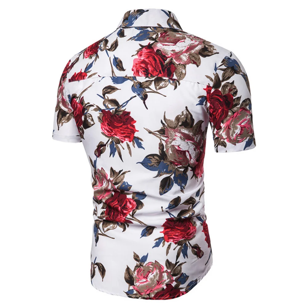 New Summer Floral Shirt For Men Hawaiian Style 3d Printed Lapel With Button Short-sleeved Shirts Y2k Vintage Casual Slim Clothes