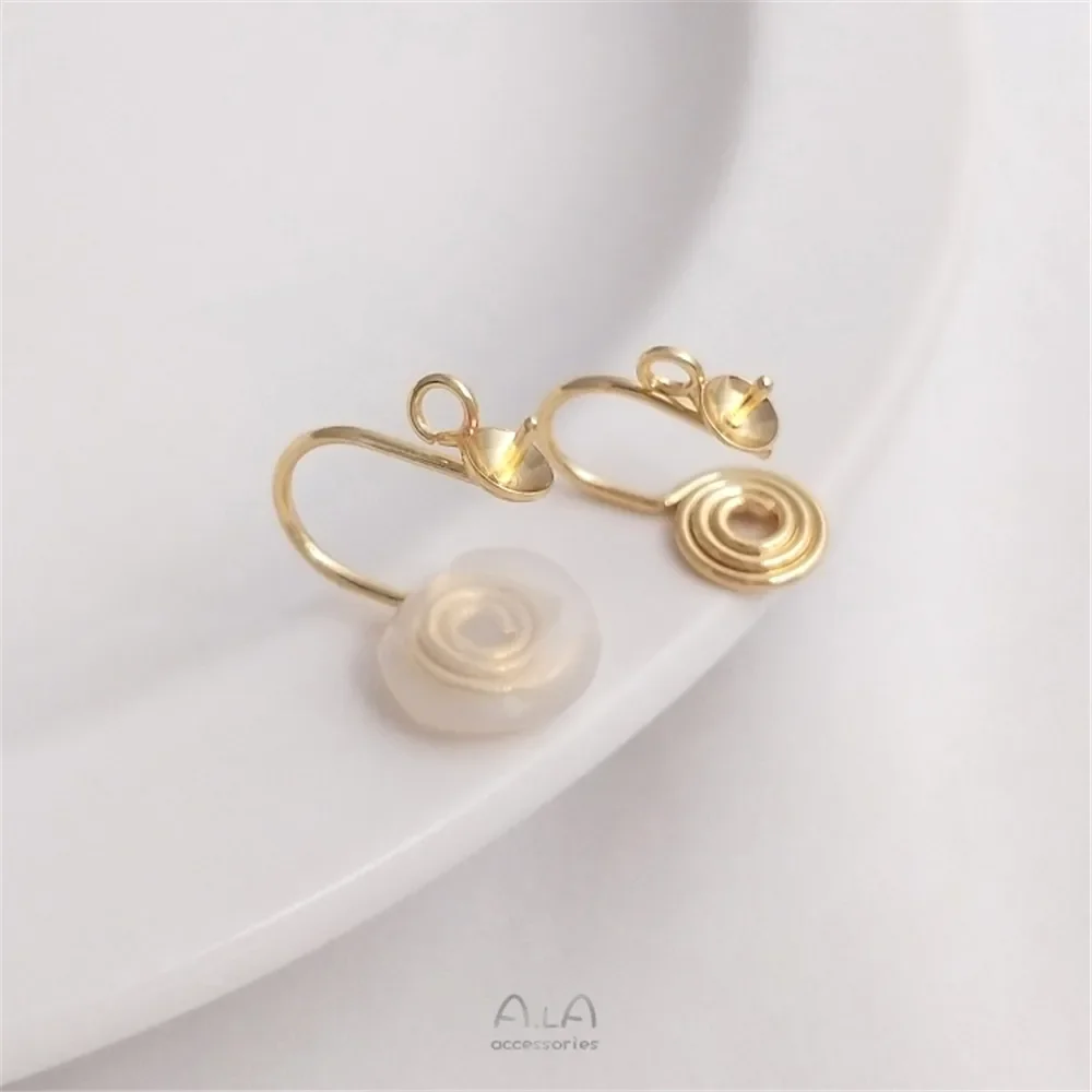 

14K Gold Plated Without ear hole, bean ear, mosquito coil, silicone ear bone clip, DIY ear accessories material