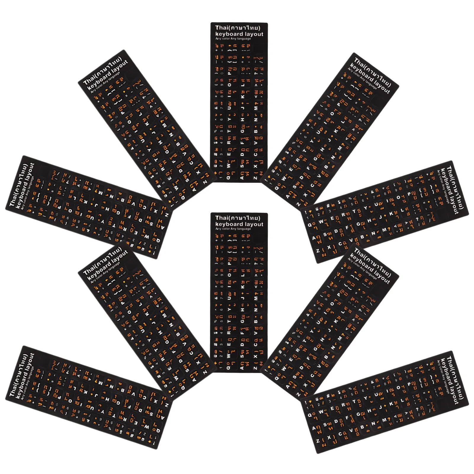 

10 Sheets Universal Keyboard Stickers Keyboards Letter Pvc Computer Replacement
