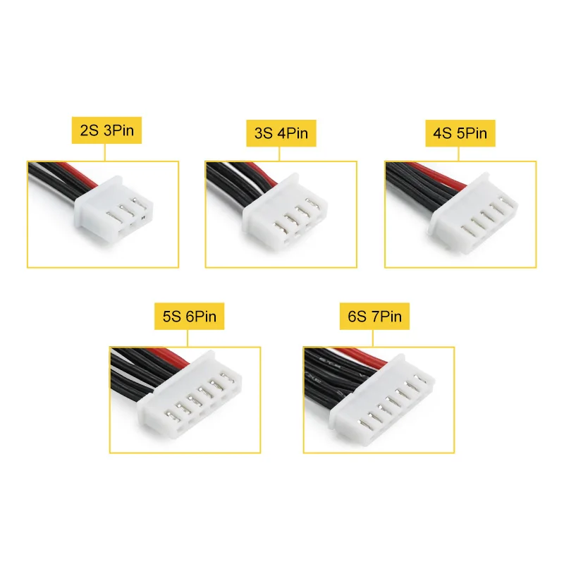 50PCS JST-XH 2S 3S 4S 5S 6S 7Pin Connector Male To Male 22AWG 200mm Balance Wire LiPo Battery Balance Cable For RC Charger