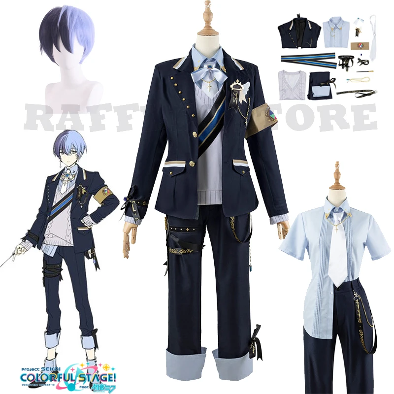 PJSK Project Sekai Colorful Stage Cosplay Aoyagi Toya Costume Wig Toya Anime Game CosSuit Party Singing Stage Unisex Uniforms