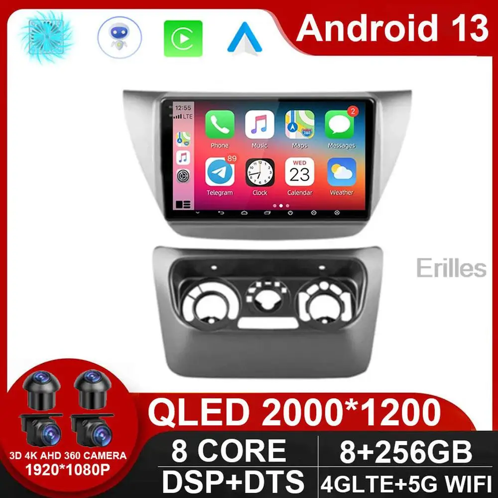 

For Mitsubishi Lancer 9 CS 2000 - 2010 Android 13 Car Radio Multimedia Video Player GPS Carplay DVD Head Unit Stereo Speakers