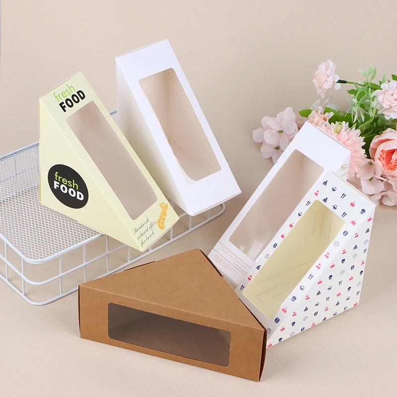 20Pcs Sandwich Packaging Box Toast Baking Pastry Wrapping Paper Caissettes Papier Patisserie Bread Container