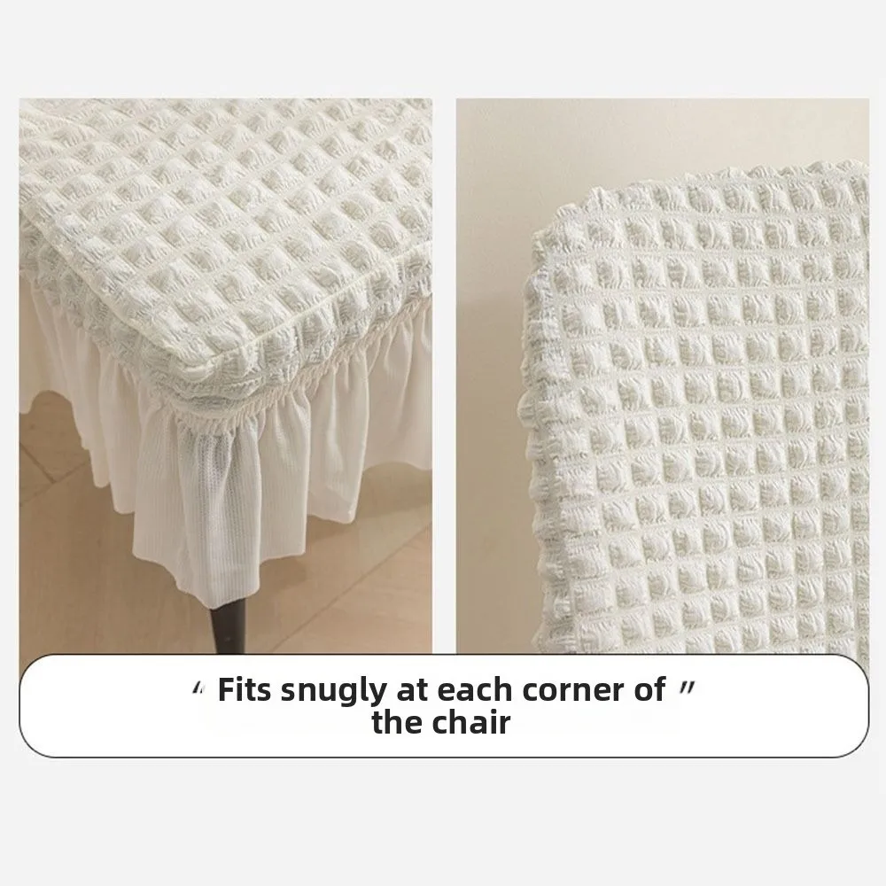 Stretchable Seersucker Stretch Puff Chair Cover Wrinkled Fabric Breathable Seersucker Chair Seat Cover Pet-Resistant Anti-Slip