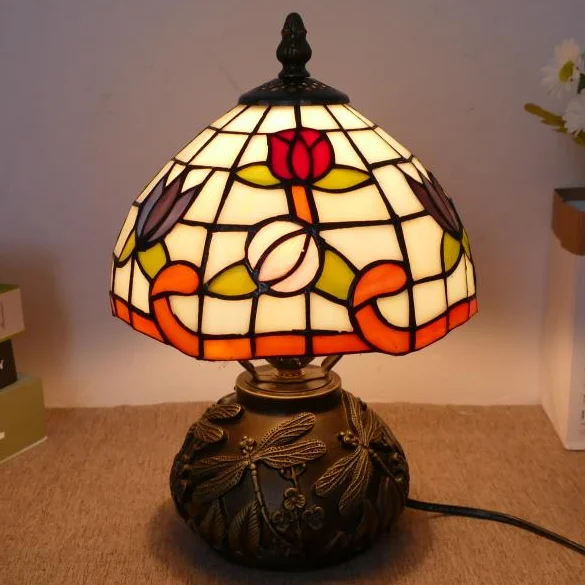 ￥%European American Creative Base Bedroom Nightlight Table Lamp Mediterranean Garden Decoration Exquisite Small Cute Table Lamp