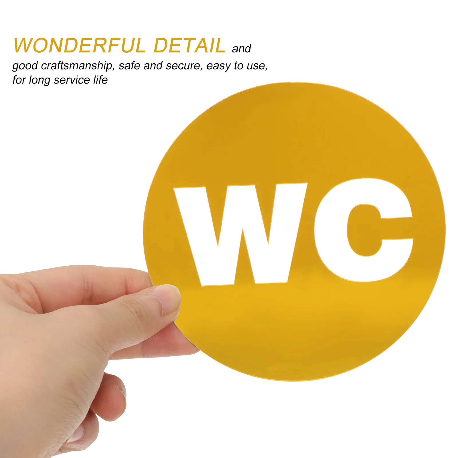 3Pcs Modern Washroom Sign Plate Toilet Identification Wall Sticker for Business Premises Restaurants Bars Shopping Centers