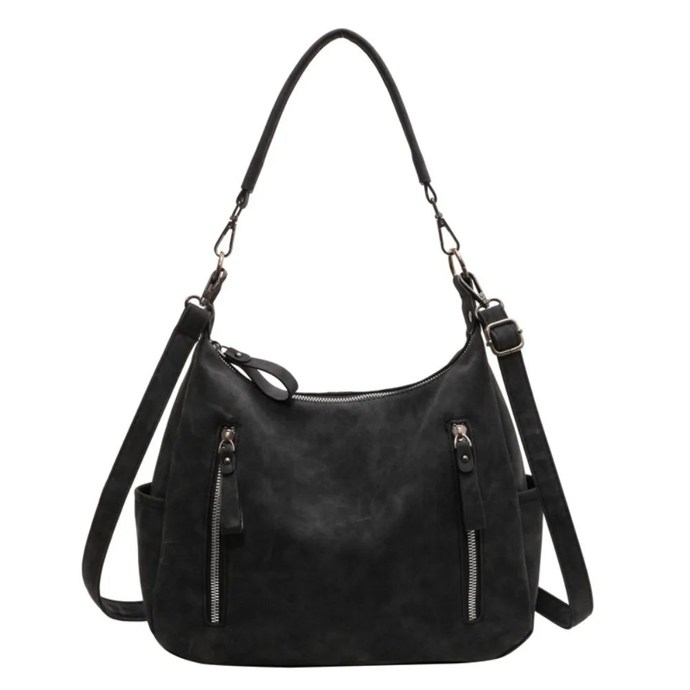 

Ins Large Capacity PU Leather Shoulder Bag French Style Handbag Retro Underarm bag Casual New Design Tote Bag Women