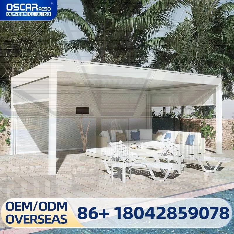 

Электрическая снегостойкая солнцезащитная беседка для патио на заднем дворе, уличная современная роскошная беседка