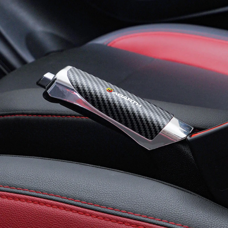 Car Handbrake Handle Decorative Cover Emblem Sticker Accessory For Fiat Abarth 500 Tipo FR Panda Argo Freemont Viaggio Bravo Pun