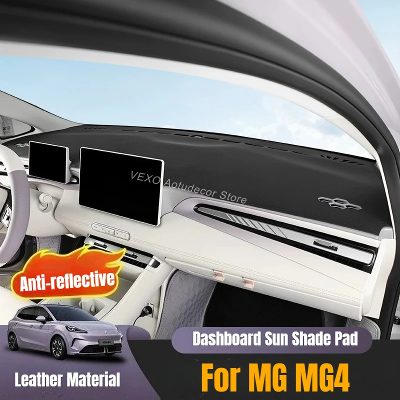 

For MG MG4 2026 Leather Front Dashboard Sunshade Pad Anti-Slip Sun Protection Anti-UV Dashboard Cover Mat Interior Accessories