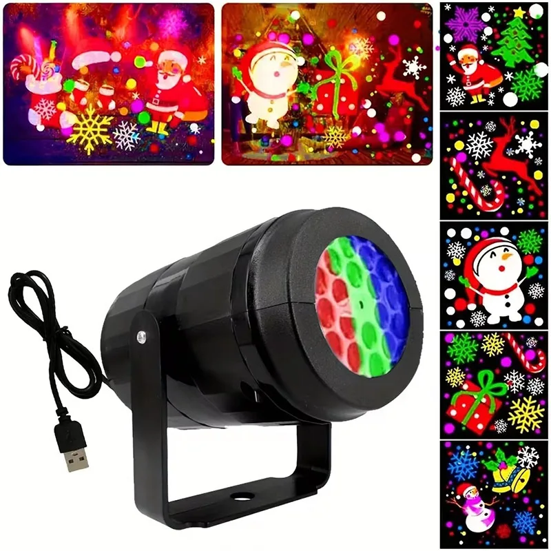16 Patterns Christmas Projector Lights Rotatable Christmas Decoration Outdoor/Indoor Led Projector for Holiday Party Xmas Decor