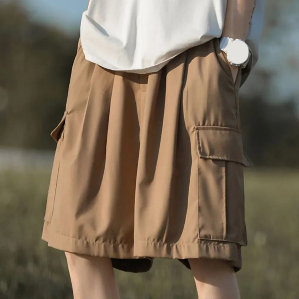 

For Casual Wear 3XL Mens Retro Shorts All Season Mens Shorts Trendy Shorts Comfort Fit Pants Polyester Fabric Solid Color Design